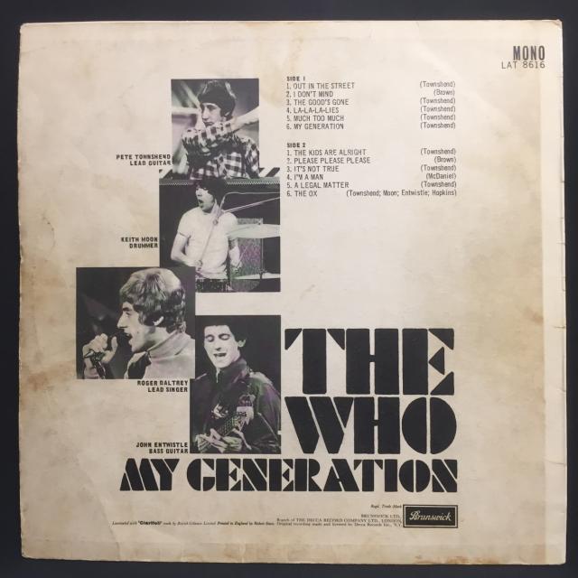 中古】10/26(水) 5F ～THE WHO栄光の1stアルバム『My Generation』UK