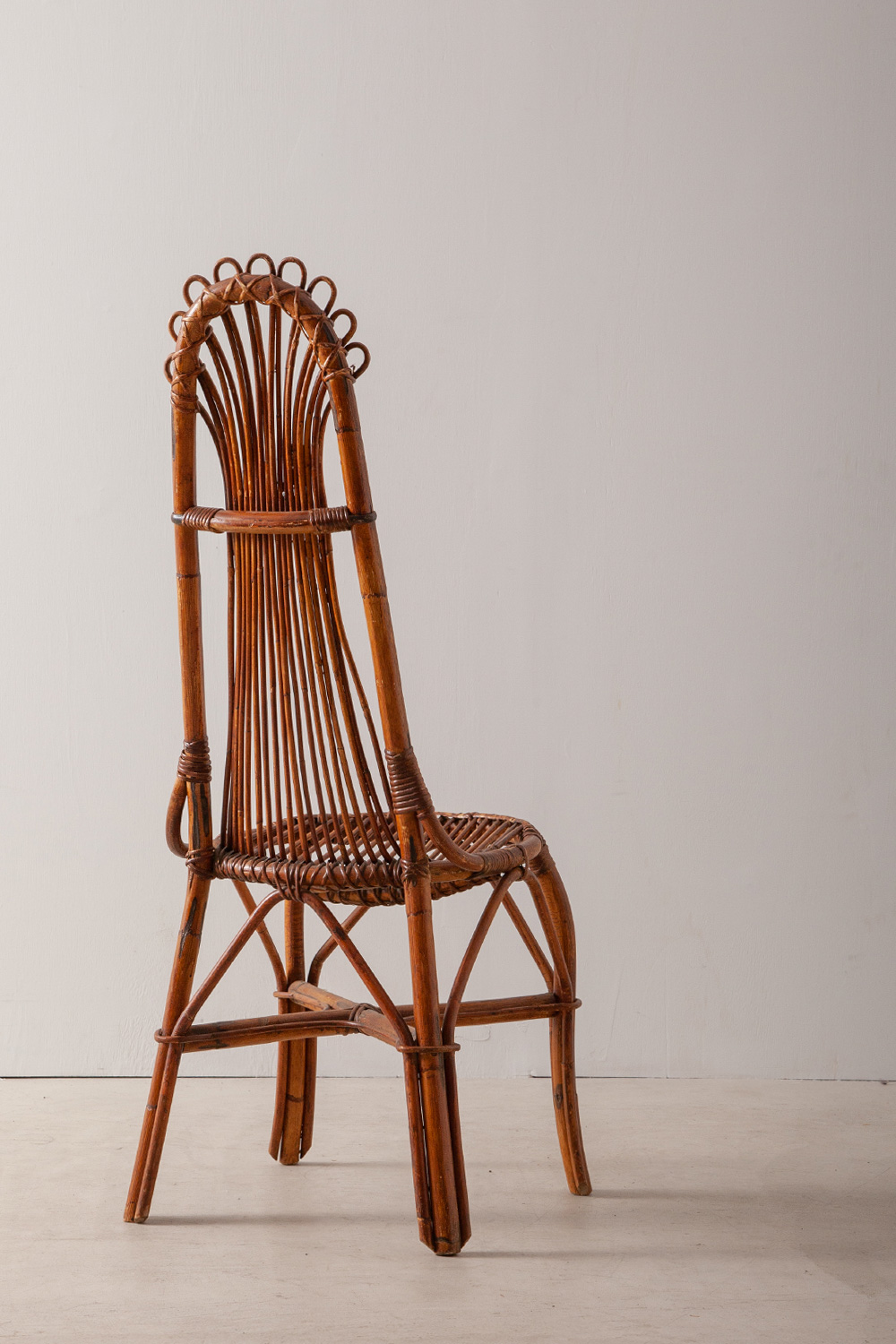 stoop | 19th Century Antique High-back Chair in Rattan