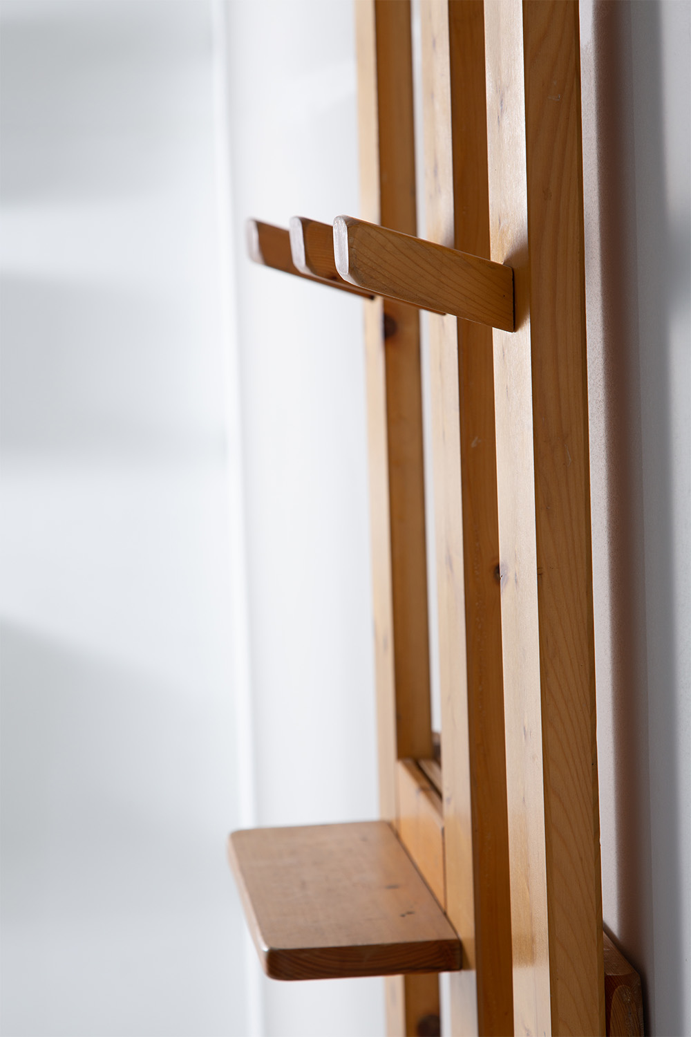 stoop | Wall Shelf and Coat Rack from Les Arcs 1800 in Pine