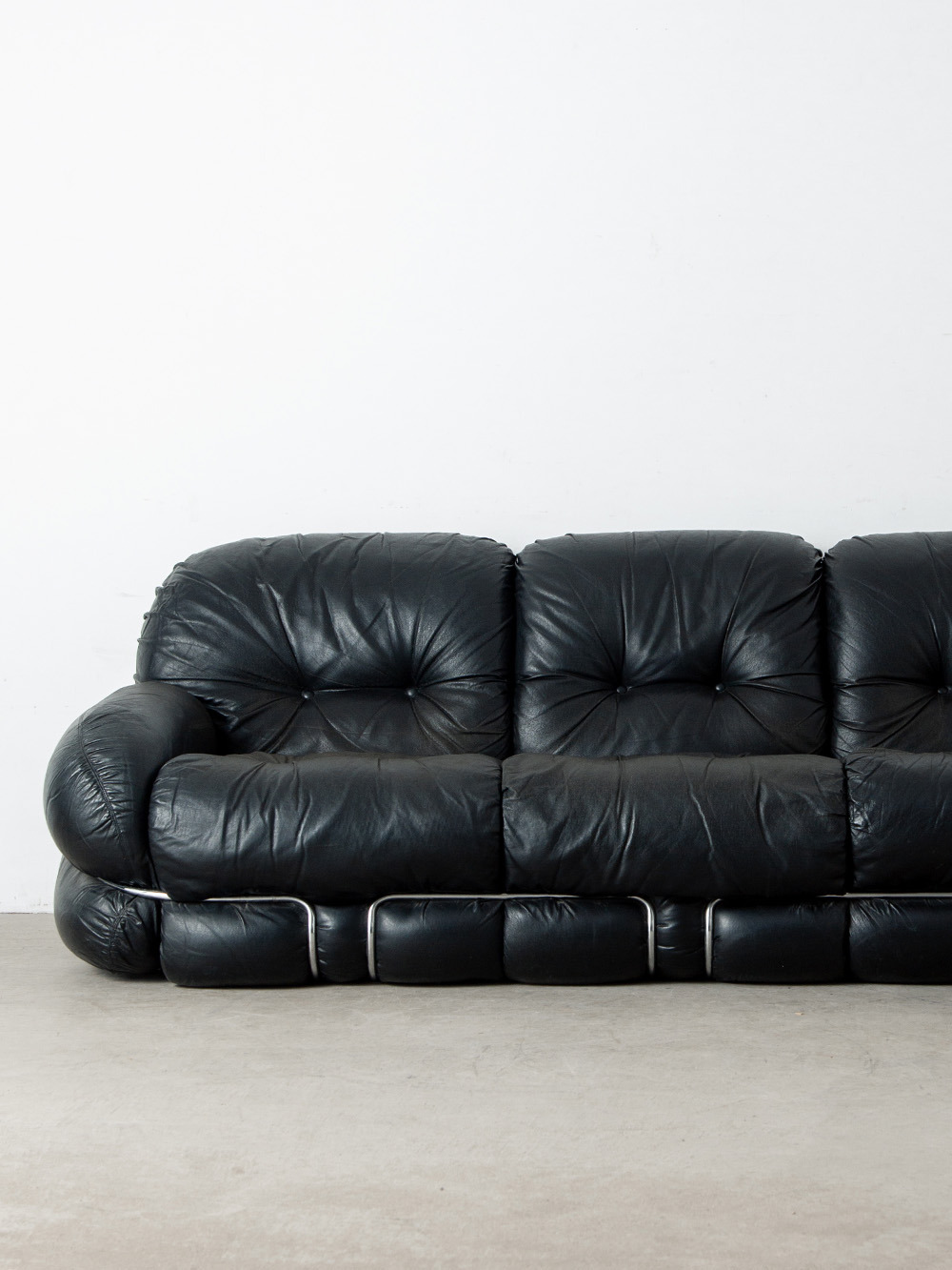 stoop | 'Okay' Three-Seater Sofa by Adriano Piazzesi in Leather