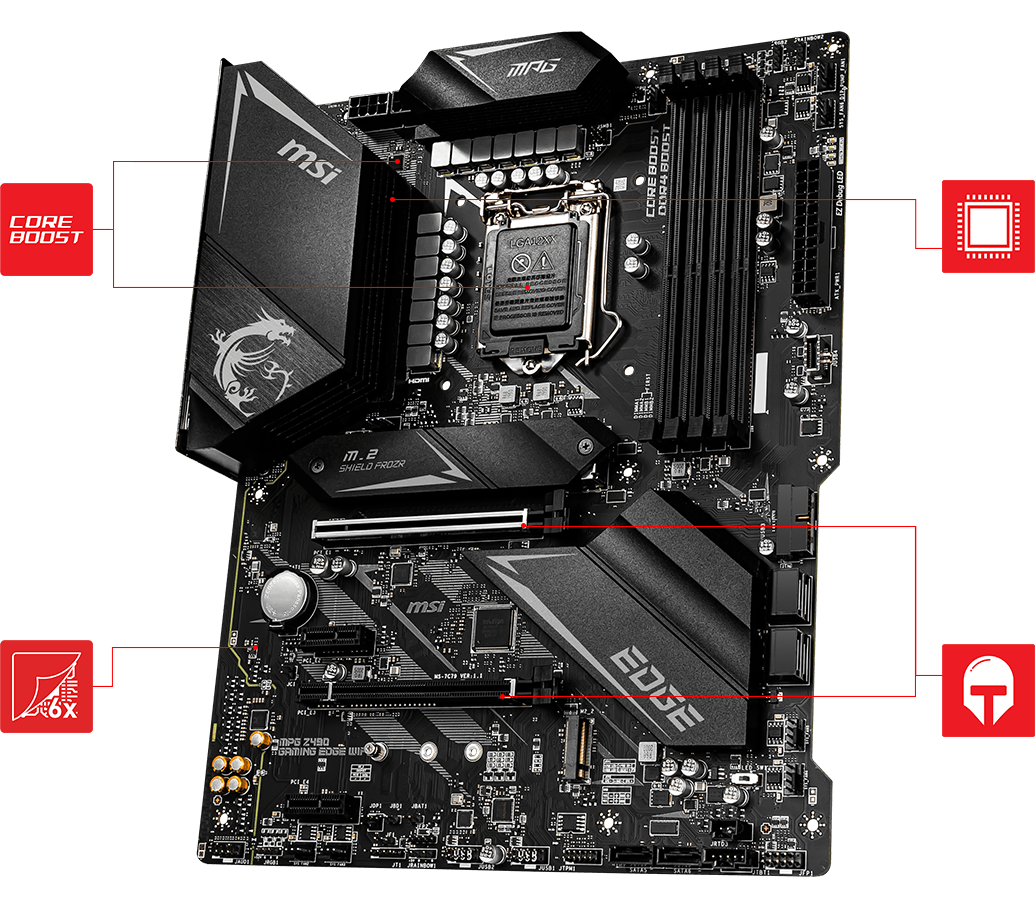 MSI MPG Z490 GAMING EDGE WIFI ATX Gaming Motherboard (10th Gen