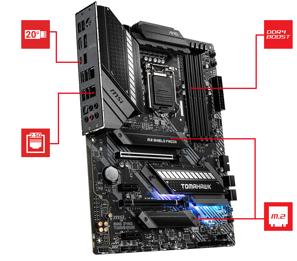 MSI MAG Z490 TOMAHAWK ATX Gaming Motherboard (10th Gen Intel Core