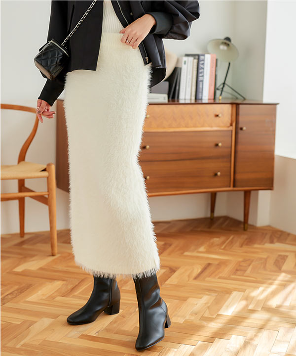 シャギーニットタイトスカート [M4013] - レディースファッション通販