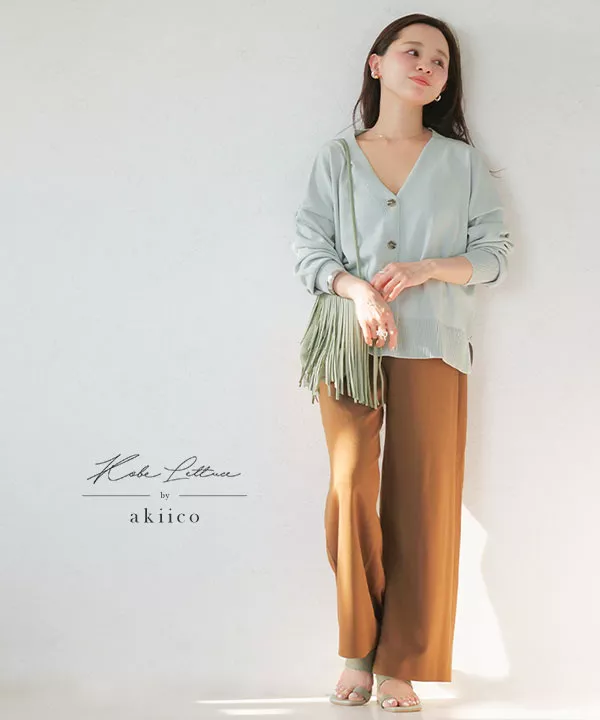 田中亜希子さんコラボ ]サイドジップジャージーワイドパンツ [M2748