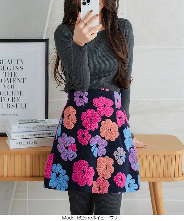 花柄ボアミニスカート [M4134] | SALE！ - レディースファッション通販