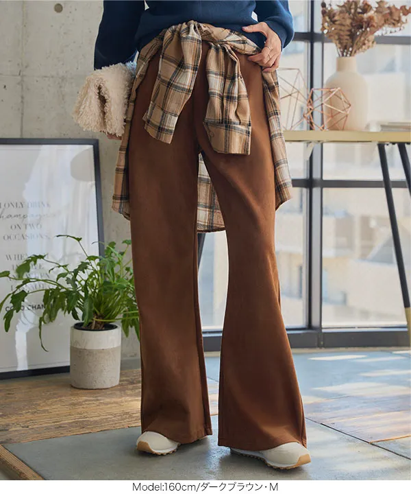 選べる3サイズ錯覚美脚ポンチスエードパンツ [M4292] - レディース