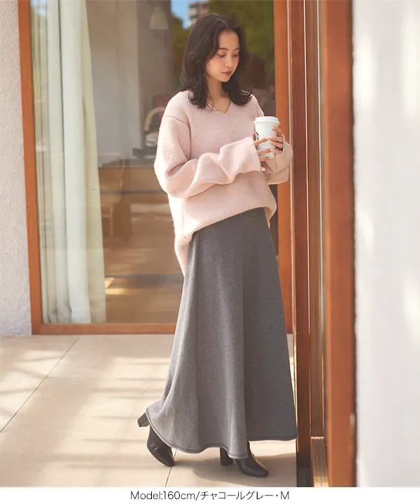 ぬく盛り] ボリュームフレアマキシスカート [M786] - レディース