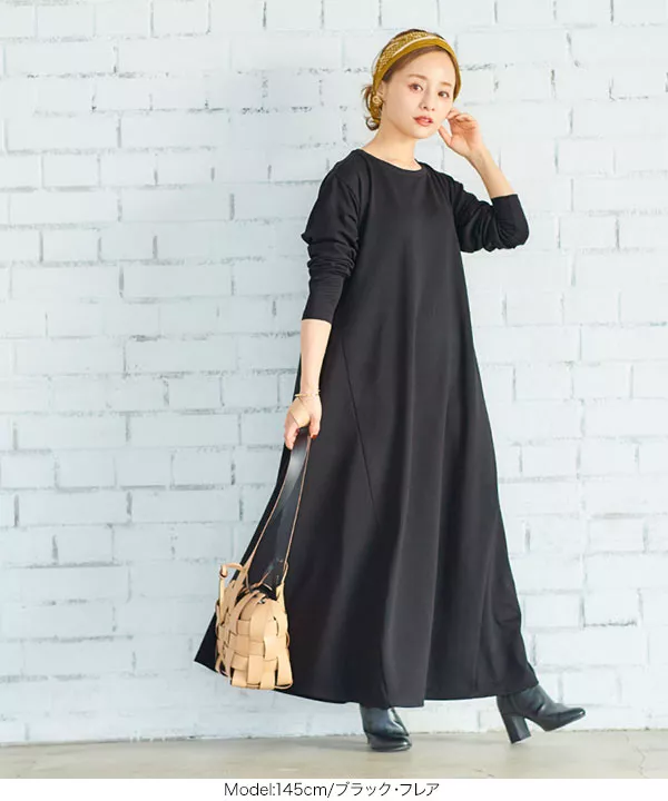 田中亜希子さんコラボ ] 選べる2タイプ ジャージーワンピース [E2527