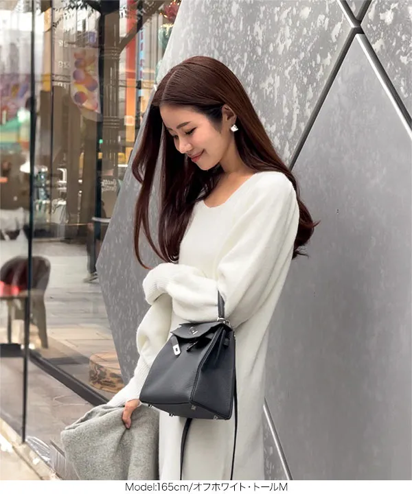 manaodaysさんコラボ ］スクエアネックニットワンピース [E3415