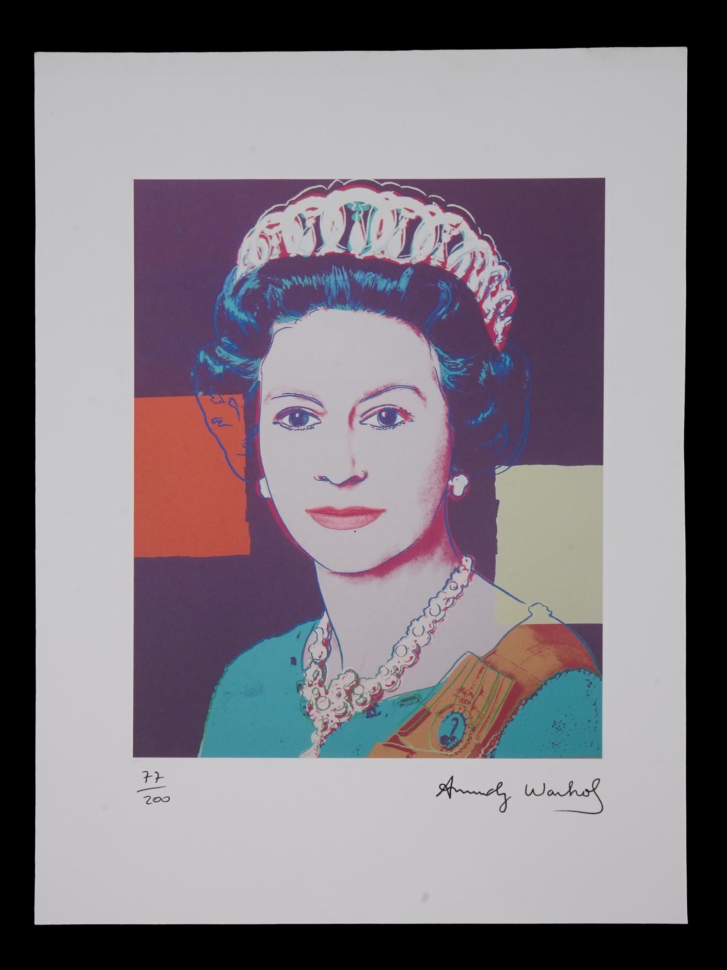 Lot 11 | ANDY WARHOL LINOCUT PRINT OF QUEEN ELIZABETH II SIGNED