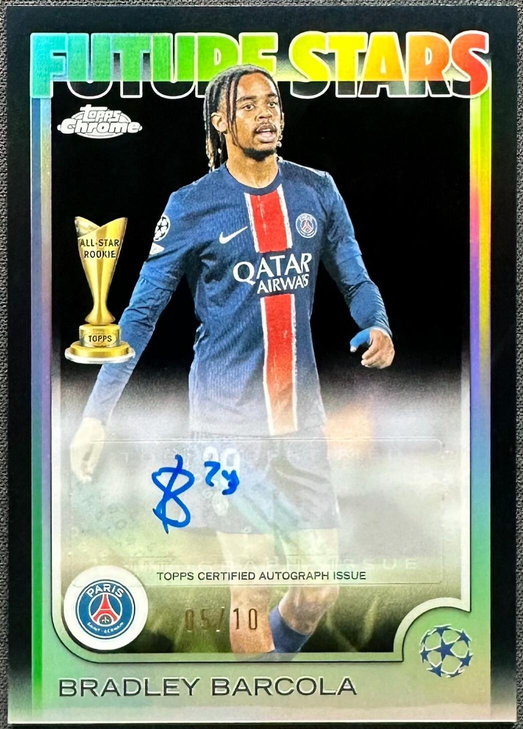 Bradley Barcola [Black Refractor] #FSA-BB Prices | 2024 Topps