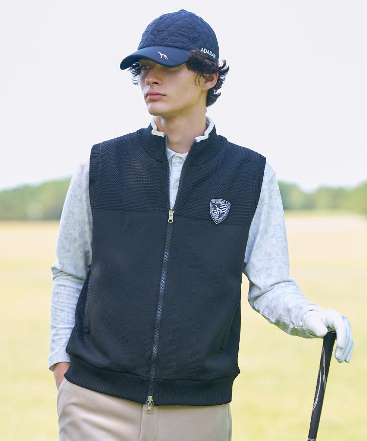 新レーベル ADABAT NAVY】【撥水】ジェットブラックダウンベスト
