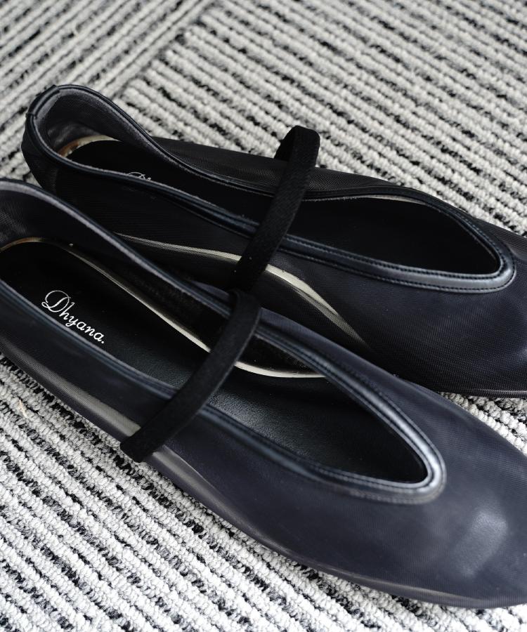 Dhyana．（ディアナドット）別注メッシュ シアー バレエシューズ