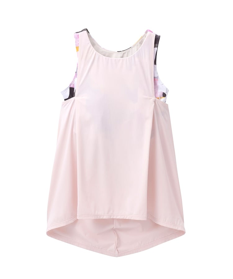 SUKALA】ミックスプリントカバータンクトップ(XSサイズ グレーミックス