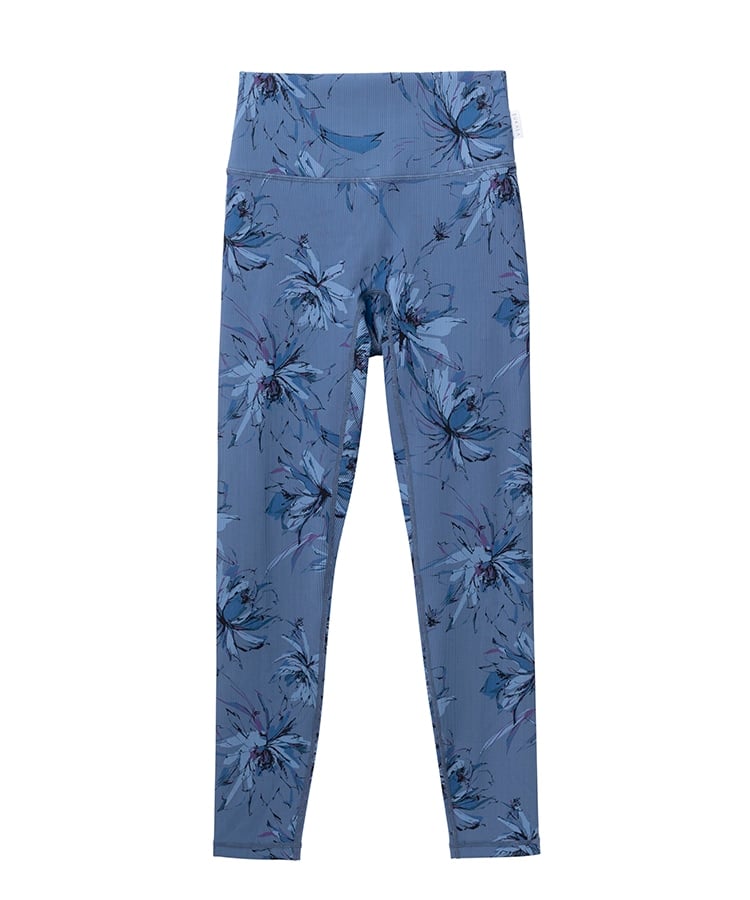 SUKALA】リブBigフラワープリントレギンス(XS・S・M・Lサイズ スモーク