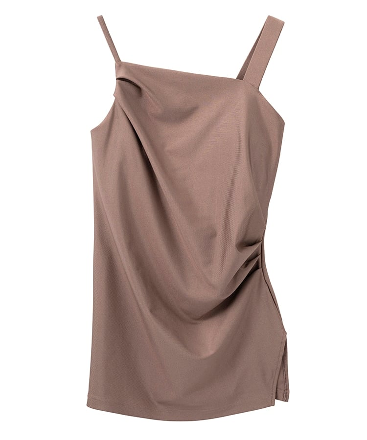 SUKALA】シャインストレッチアシンメトリーチュニック(XS・S・M・L