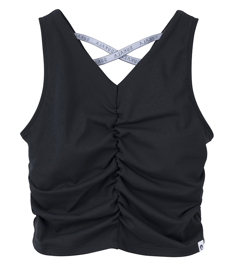 SUKALA】アメリカンスリーブギャザータンクトップ(XS・Sサイズ サンド