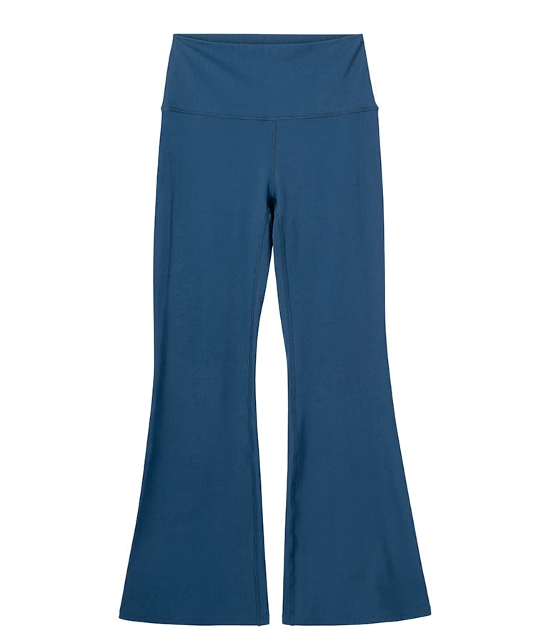 SUKALA】ベーシックリブフレアパンツ(XS・S・M・L・LLサイズ ブラック