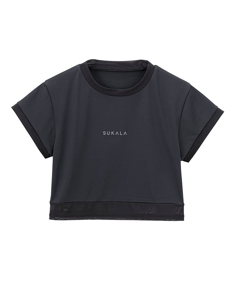 SUKALA】アクティブシアーカラークロップドTee(M・Lサイズ モーヴ