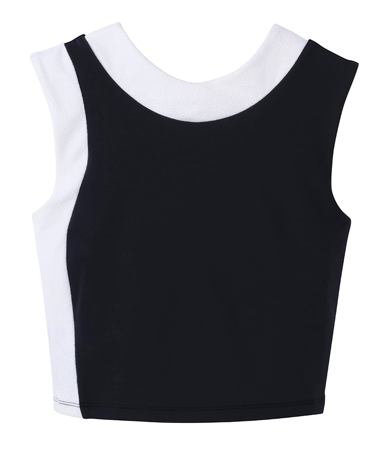 SUKALA】バイカラーショートタンクトップ(XS・S・M・Lサイズ ネイビー