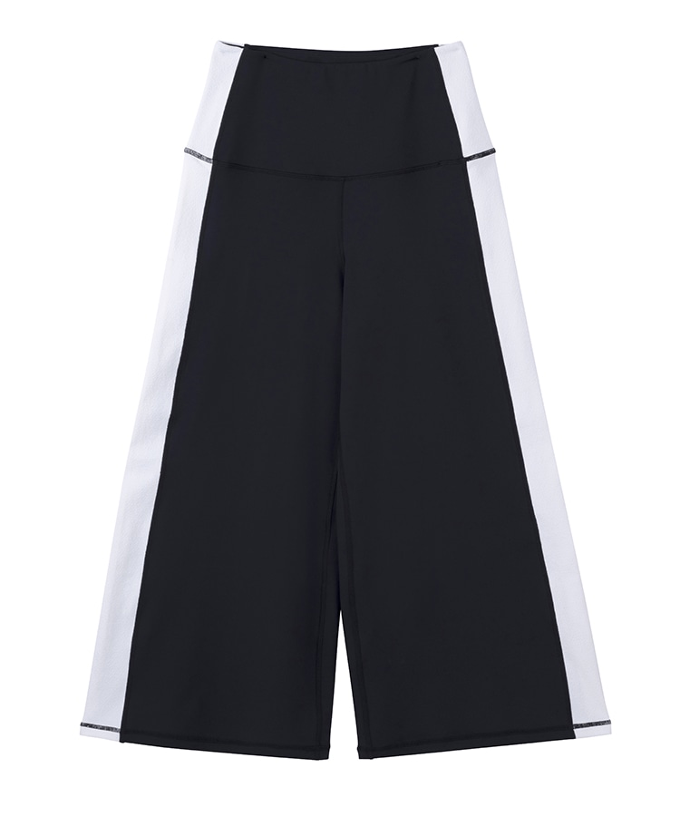 SUKALA】バイカラーワイドパンツ(M・L・LLサイズ ブラック・ワイン