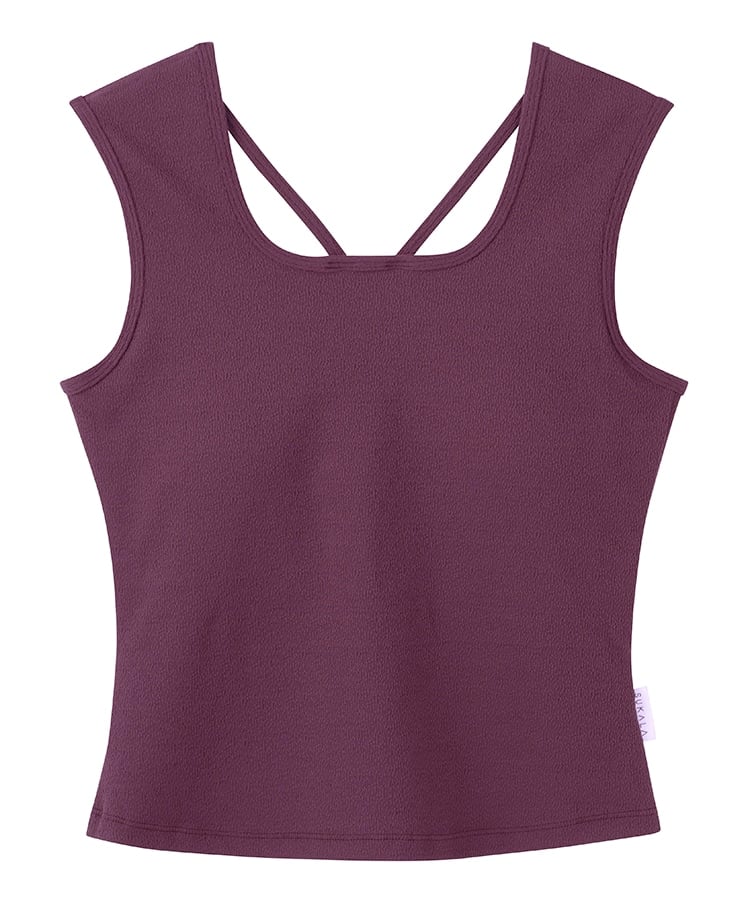 SUKALA】クロスデザインショートタンクトップ(XSサイズ ワイン