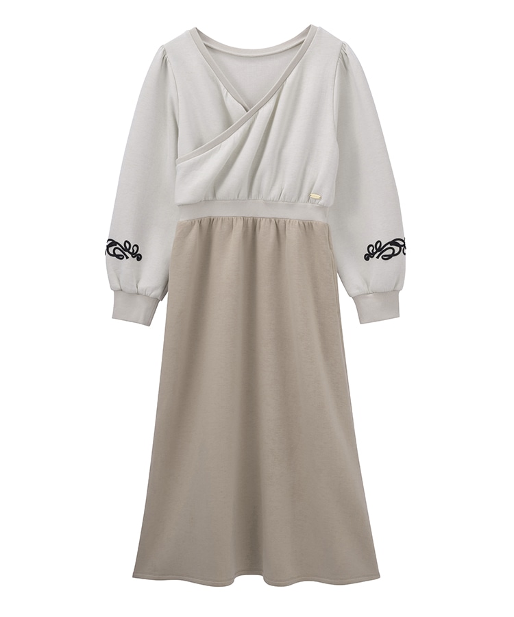 SUKALA】エアーカシュクールワンピース(M・Lサイズ チャコール