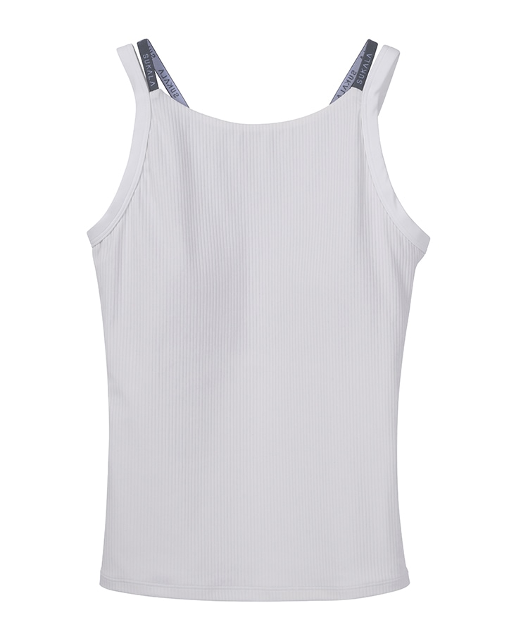 SUKALA】ダブルストラップリブロゴタンクトップ(XSサイズ エスプレッソ