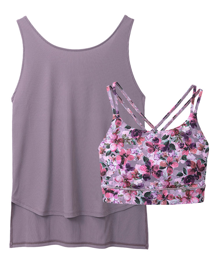SUKALA】フルオブフラワーセパレートタンク(Sサイズ モーヴ・ローズ