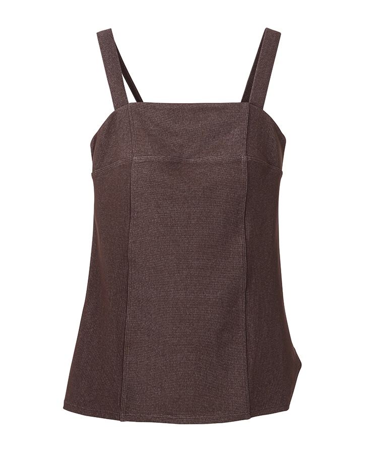 SUKALA】リブデニムロングキャミソール(XSサイズ チョコレートブラウン