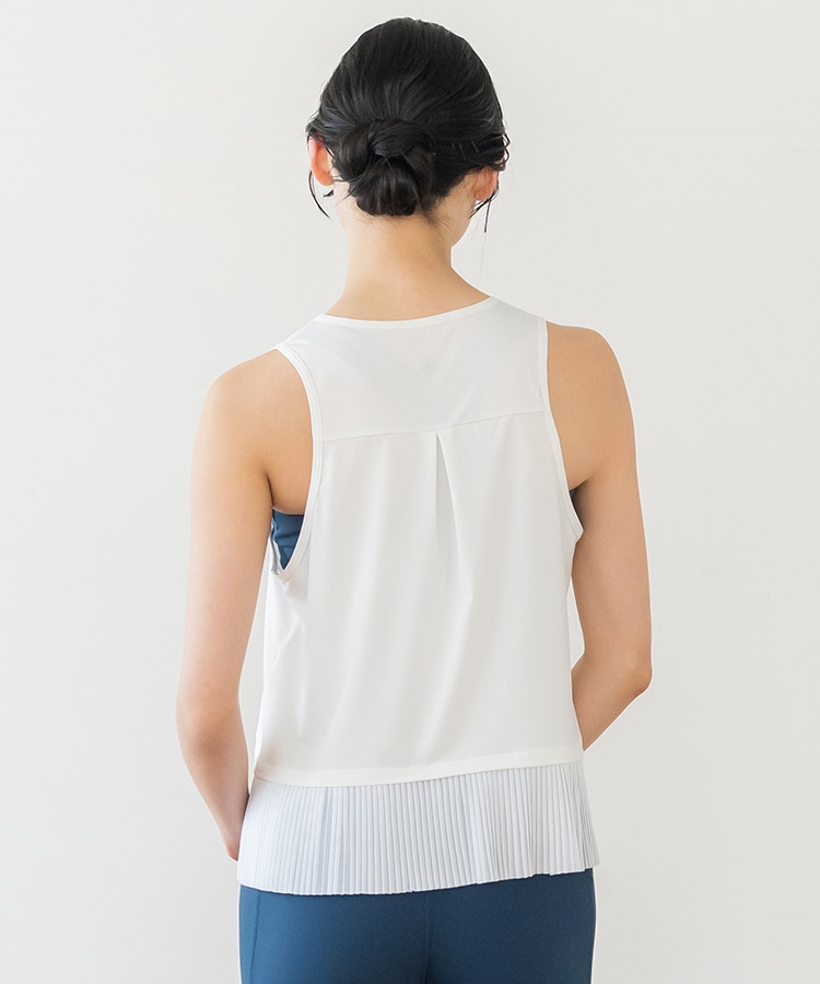 SUKALA】プリーツタンクトップ(S・Mサイズ オフホワイト・ライラック