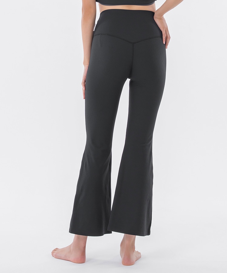 SUKALA】ベーシックリブフレアパンツ(XS・S・M・L・LLサイズ ブラック