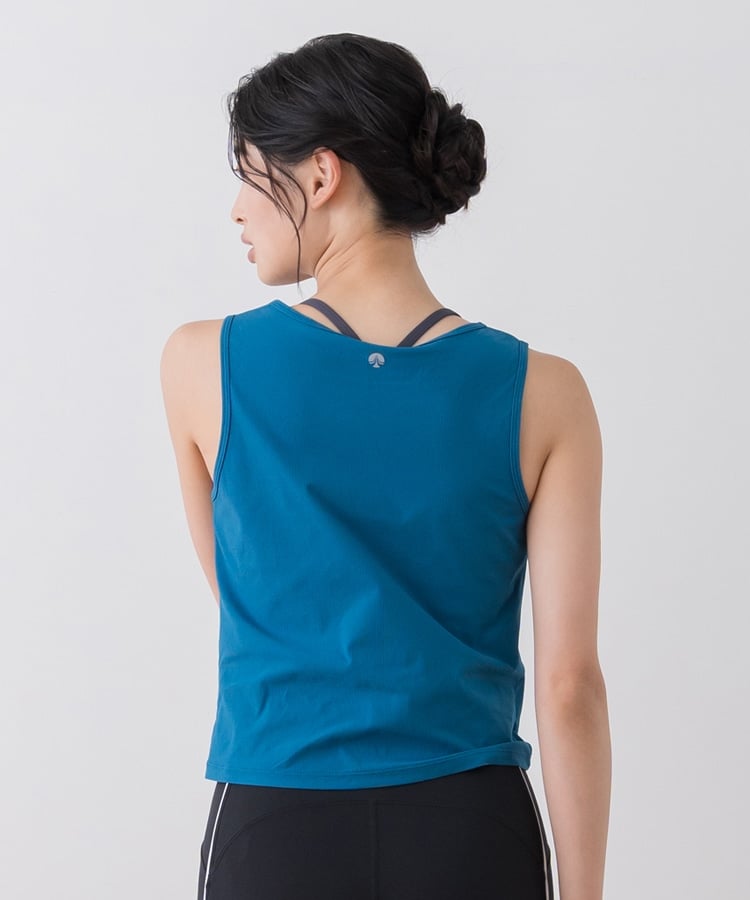 SUKALA】ブラトップ付きペーパーライクタンクトップ(Sサイズ ネイビー