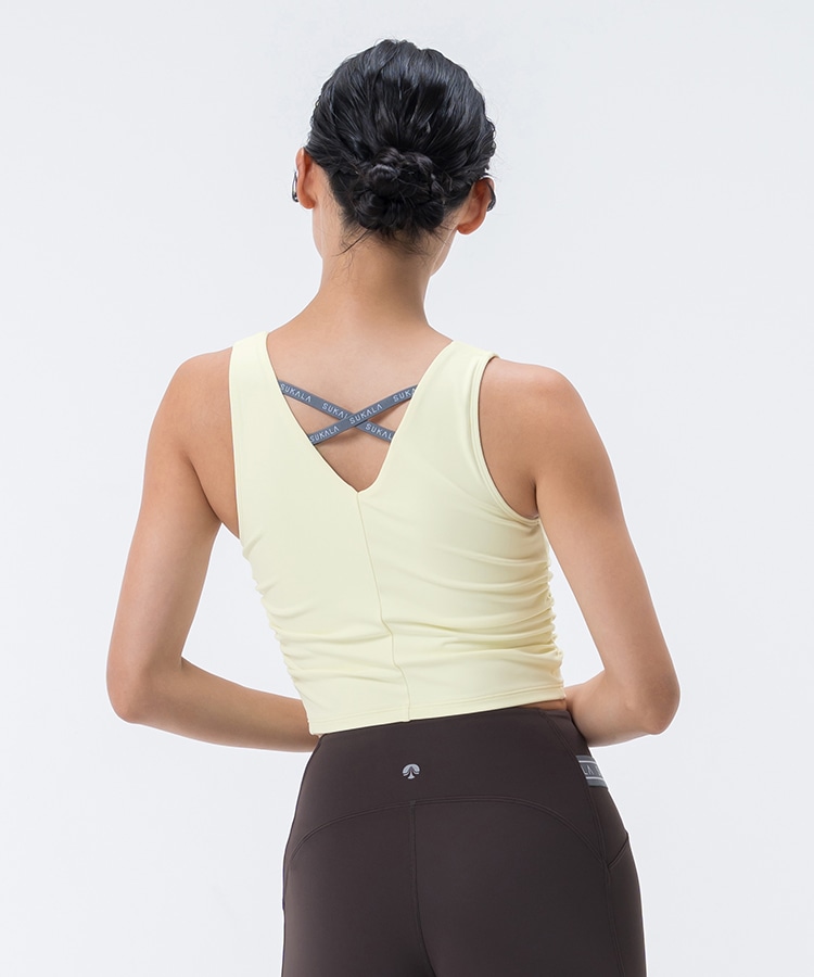 SUKALA】アメリカンスリーブギャザータンクトップ(XS・S・Lサイズ