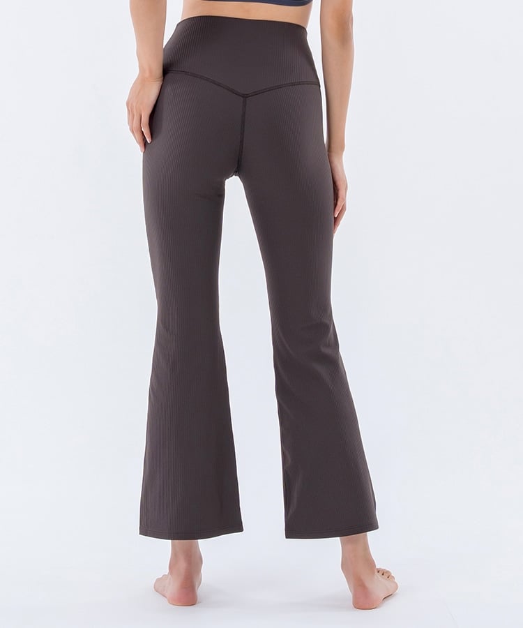 SUKALA】ベーシックリブフレアパンツ(XS・S・L・LLサイズ エスプレッソ