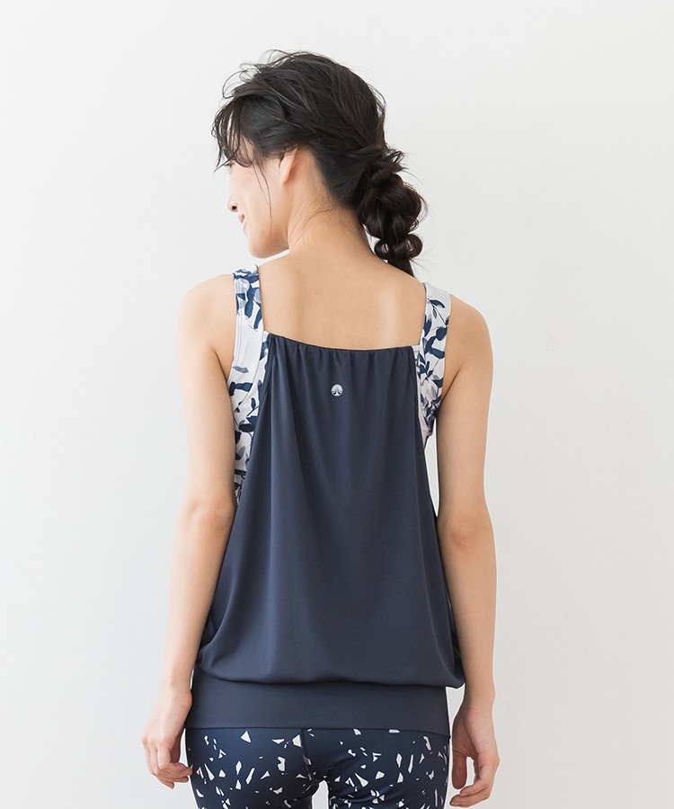 SUKALA】リーフレイヤードタンクトップ(Sサイズ ダークネイビー