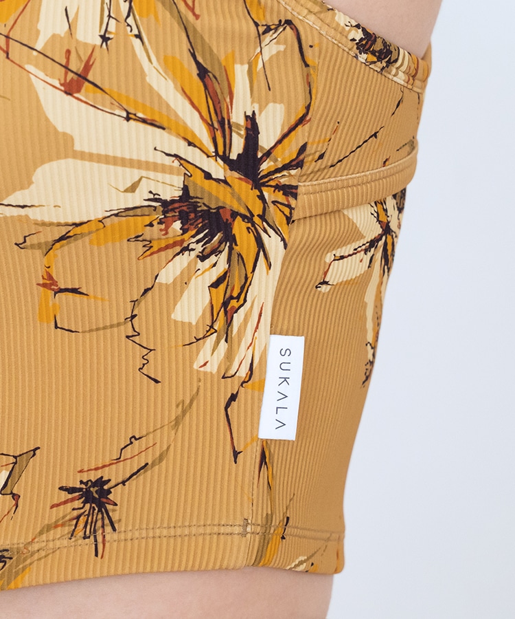 SUKALA】リブBigフラワープリントショートタンクトップ(S・M・Lサイズ