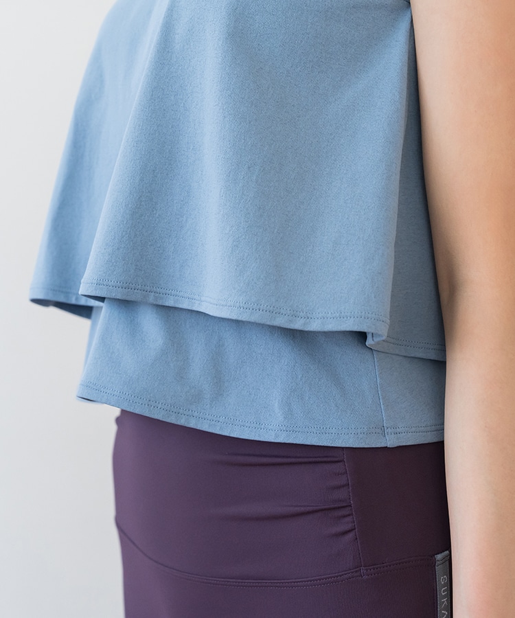 SUKALA】カップ付きフレアタンクトップ(XSサイズ ライラックピンク