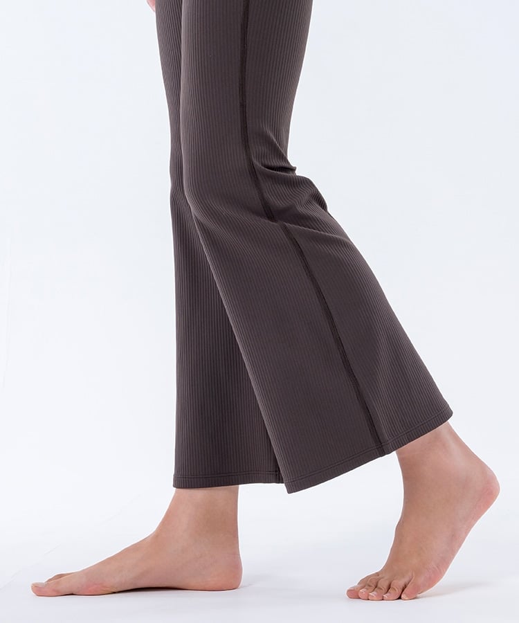 SUKALA】ベーシックリブフレアパンツ(XS・S・M・L・LLサイズ ブラック