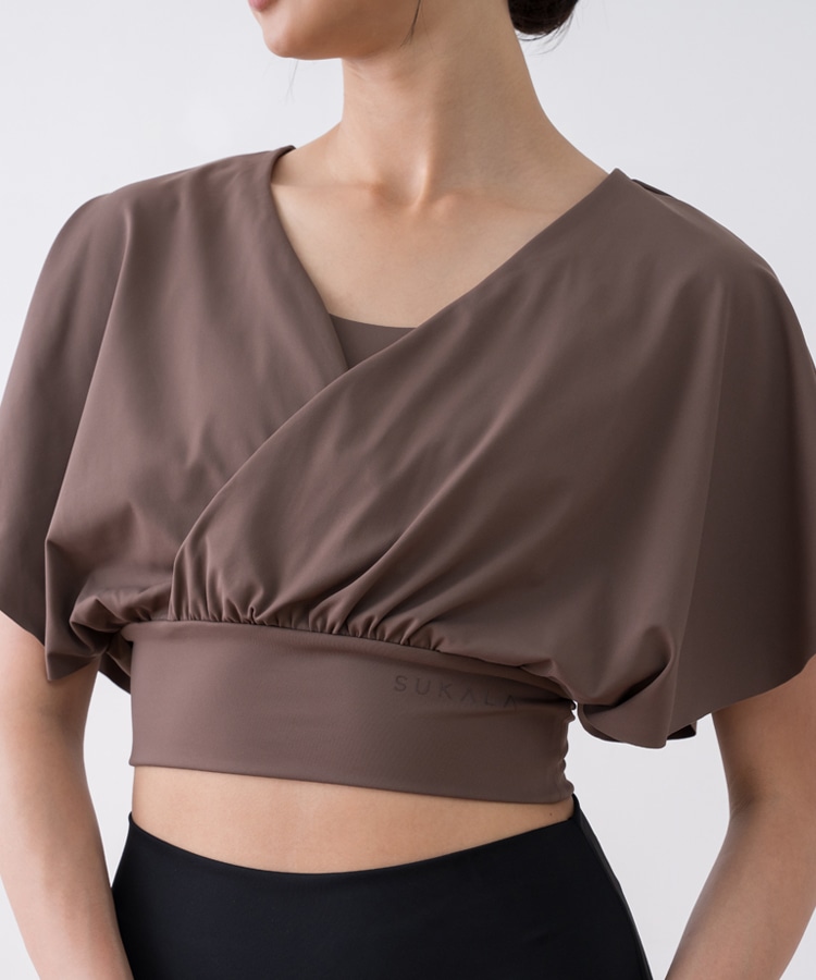 SUKALA】ブラトップ付きバルーンカシュクールトップス(Sサイズ