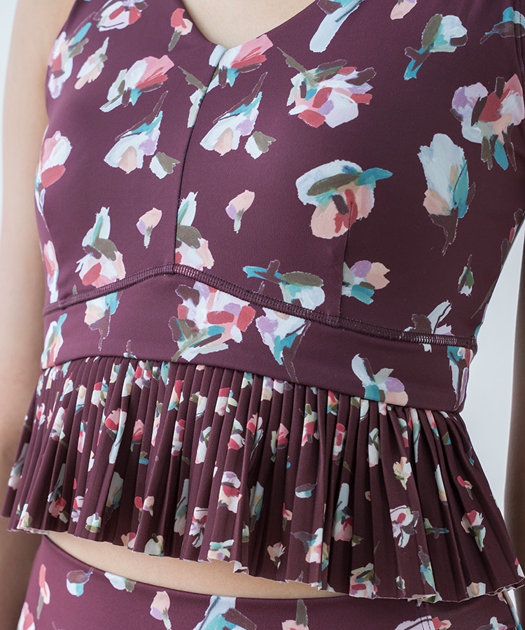 SUKALA】ローズプリントブラトップ(XS・S・M・Lサイズ ワイン