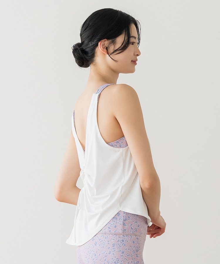 SUKALA】ノスタルジックフラワープリントカバータンクトップ(Sサイズ