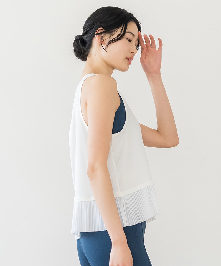 SUKALA】プリーツタンクトップ(S・Mサイズ オフホワイト・ライラック