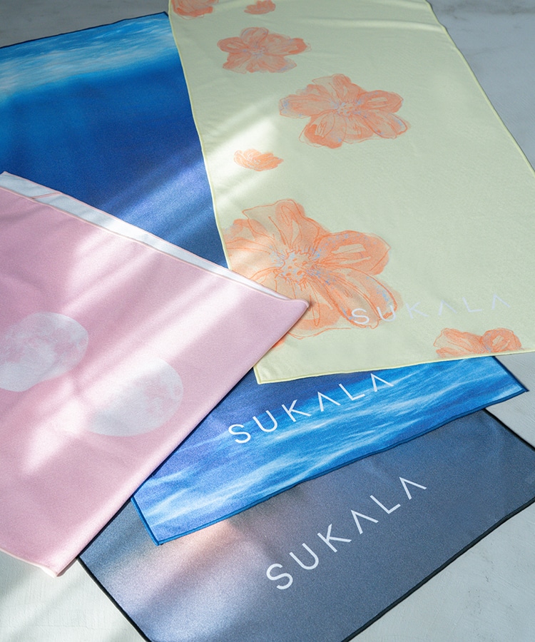 SUKALA】プリントヨギラグ(イエローフラワー): ヨガグッズLAVA公式