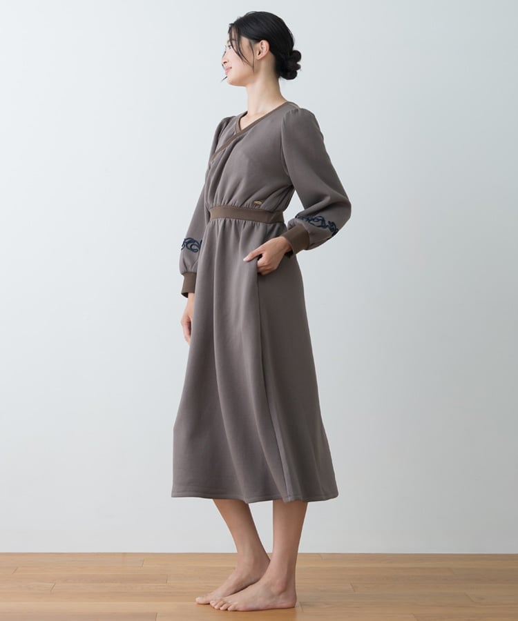 SUKALA】エアーカシュクールワンピース(M・Lサイズ チャコール