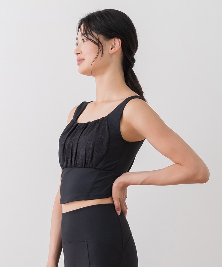 SUKALA】フラワーレースブラトップ(XS・Sサイズ ブラック・ブラウン