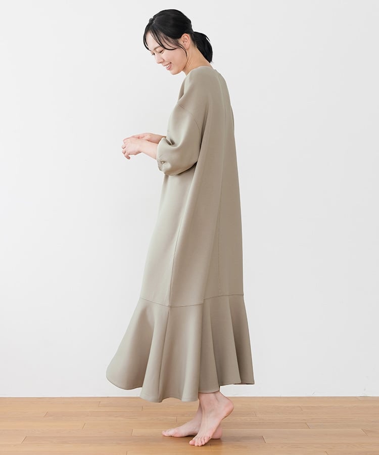 SUKALA】ダブルエアーzipワンピース(M・Lサイズ サンドベージュ