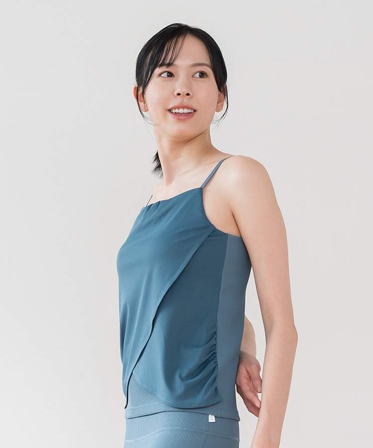 SUKALA】リブドレープキャミソール(Sサイズ ディープグリーン