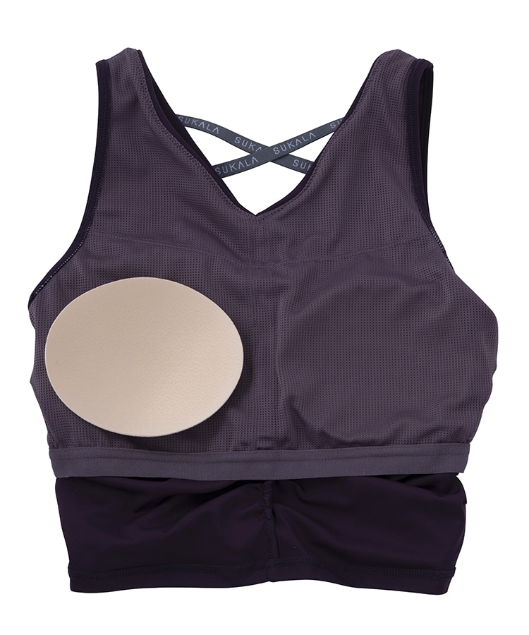 SUKALA】アメリカンスリーブギャザータンクトップ(XS・Sサイズ サンド