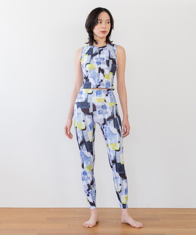 SUKALA】ミックスプリントレギンス(XS・S・M・Lサイズ ブルーミックス